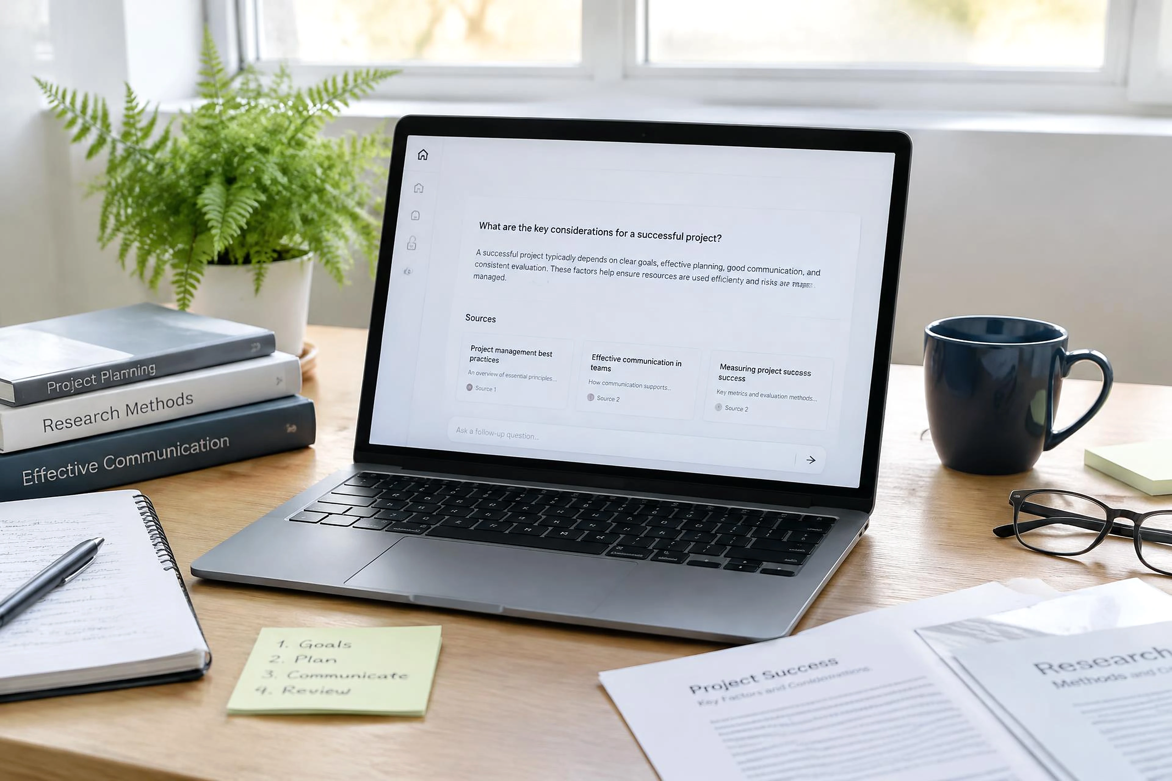 AI answer research and source document verification